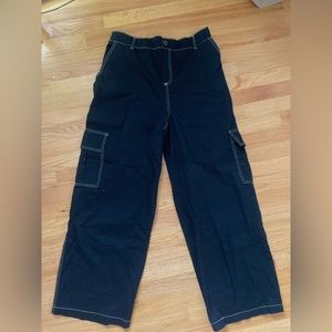 Target black with white stitching cargo pants
